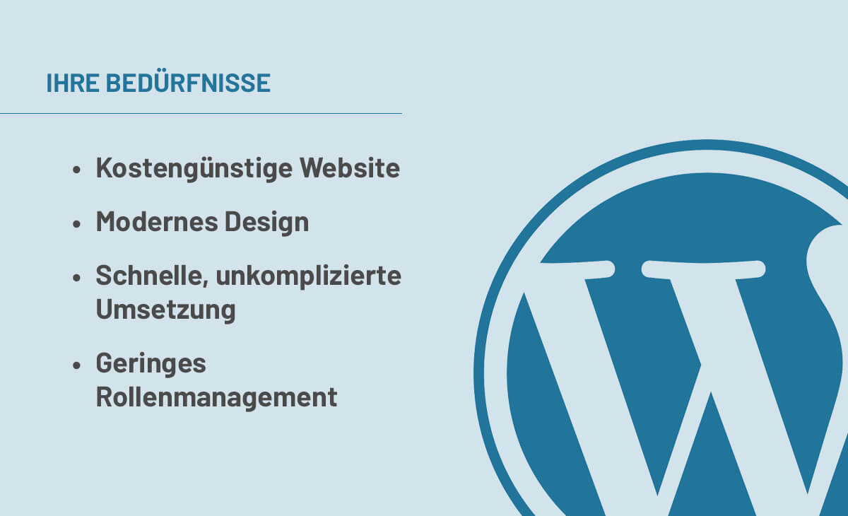 Infografik: Ihre Bedürfnisse passen zu WordPress