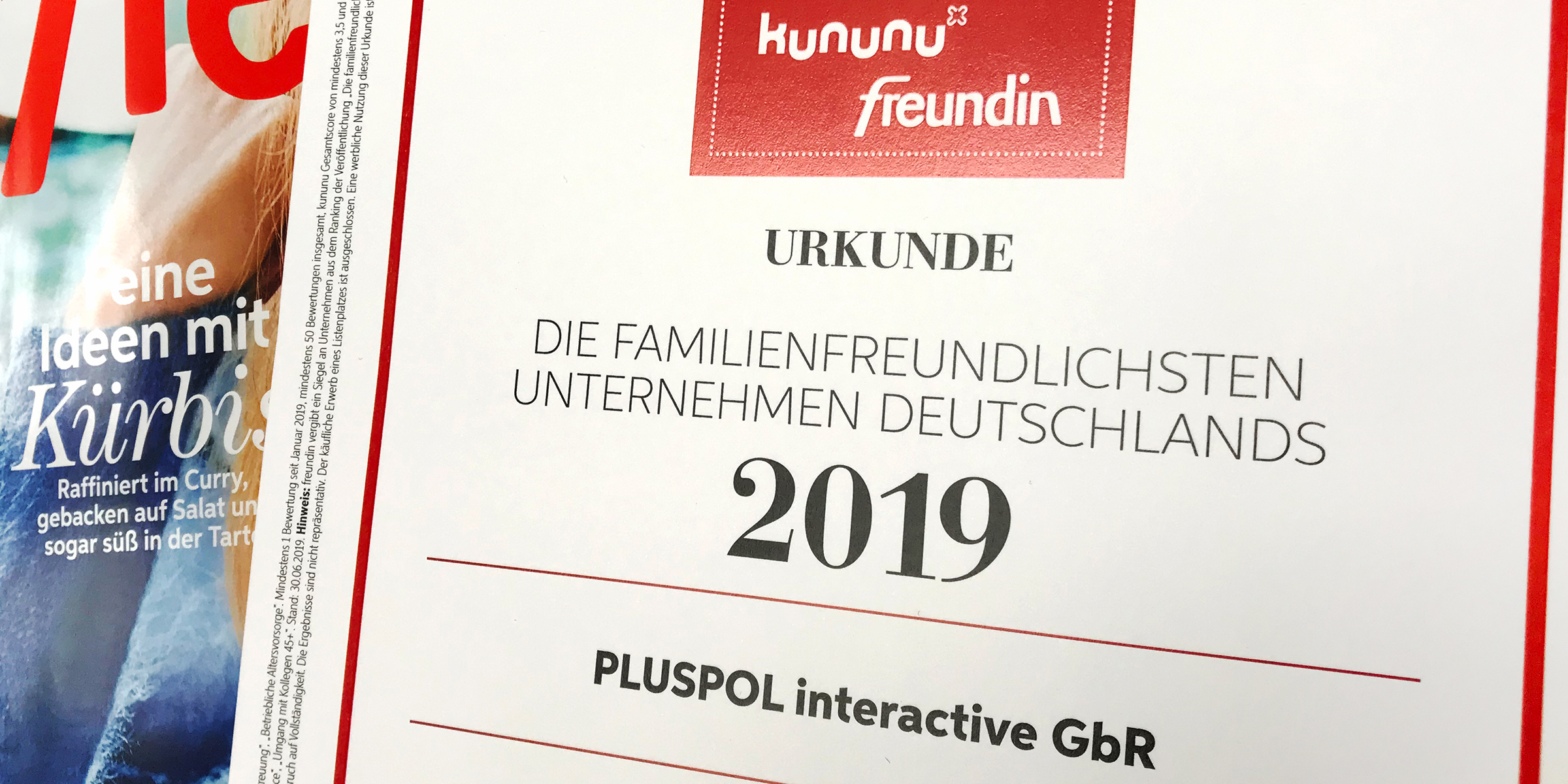 Ausgezeichnet! PLUSPOL interactive punktet unter den familienfreundlichsten Unternehmen Deutschlands
