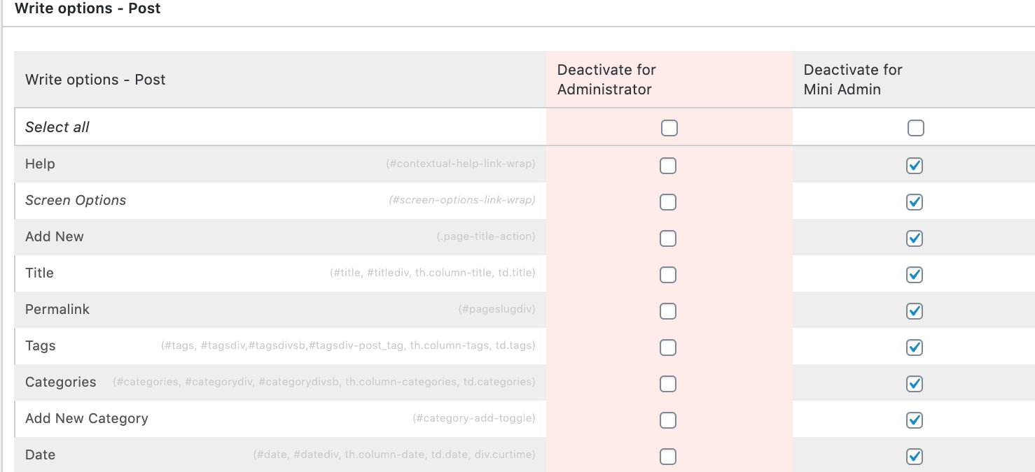 Plugin Adminimize Details