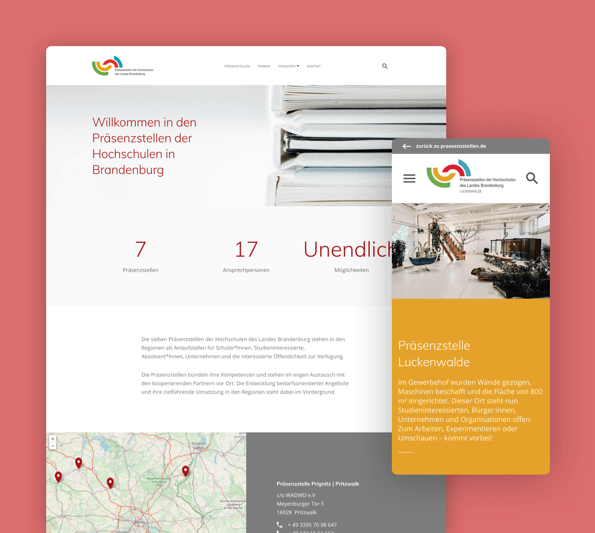 Website-Relaunch der Präsenzstellen der Hochschulen des Landes Brandenburg