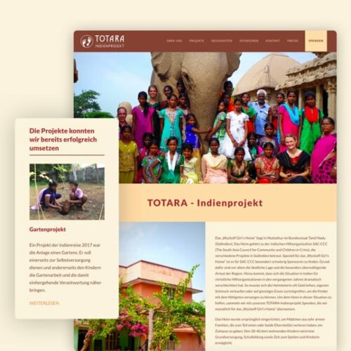 WordPress Website für ein Hilfsprojekt in Indien