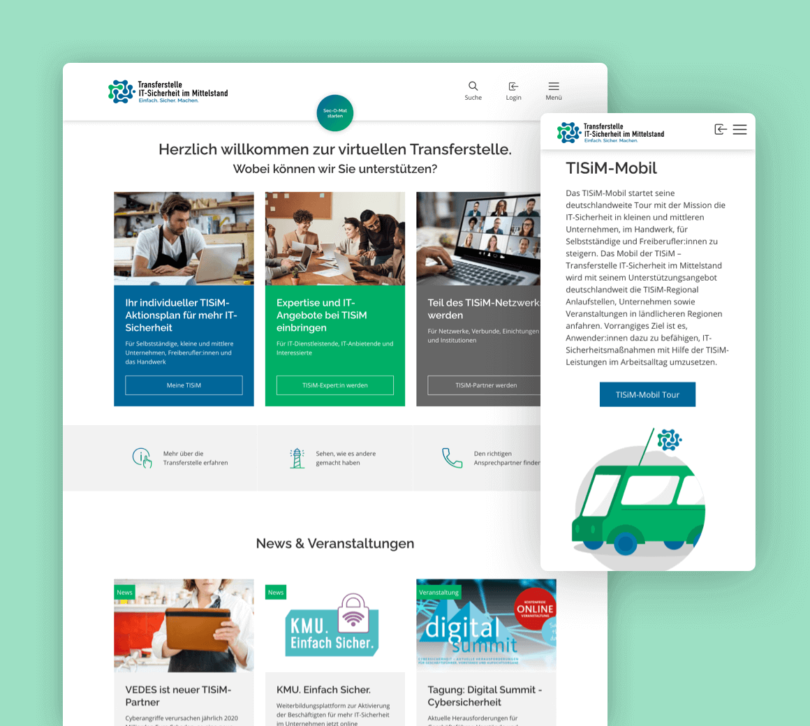 Website-Relaunch der Transferstelle für IT-Sicherheit im Mittelstand (TISiM)