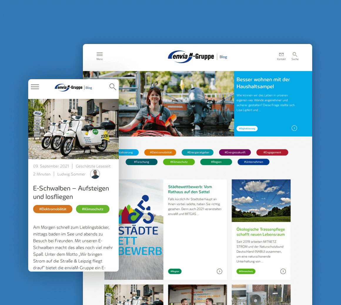 Facelift des Unternehmens-Blogs der enviaM-Gruppe