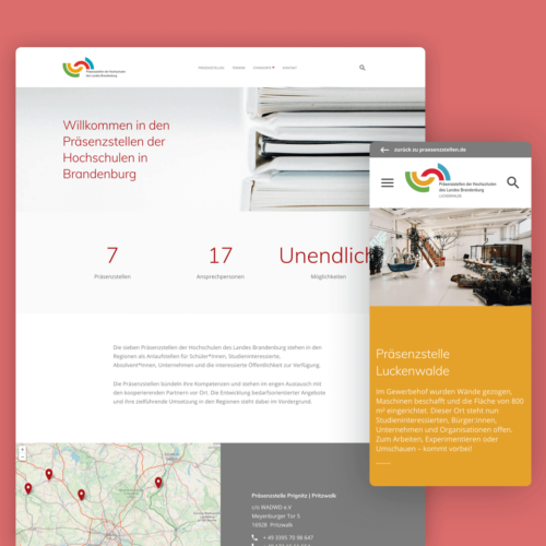 Website-Relaunch der Präsenzstellen der Hochschulen des Landes Brandenburg