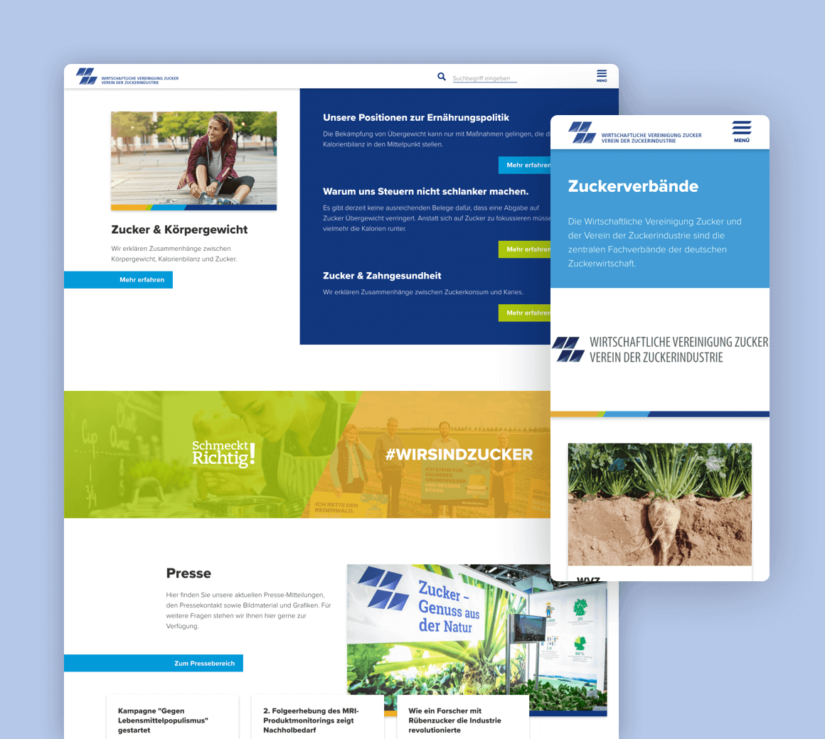 Relaunch der Webseiten der Zuckerverbände