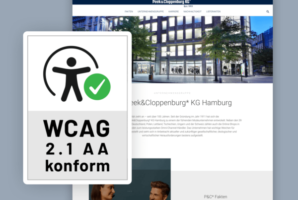 Ein Screenshot der nextbike Website mit einem WCAG 2.1 AA Zertifikat daneben