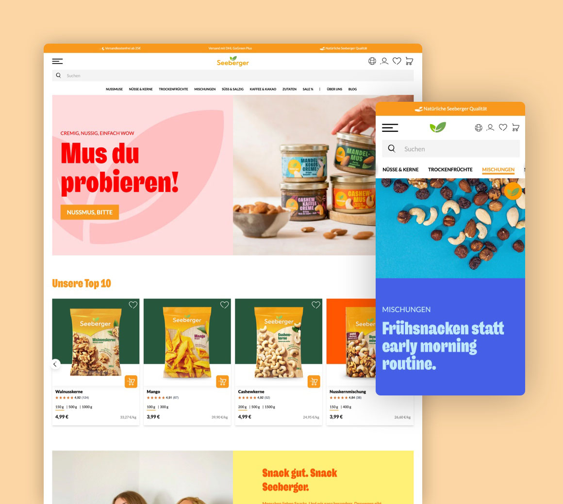 Betreuung und Weiterentwicklung des Seeberger Online-Shops