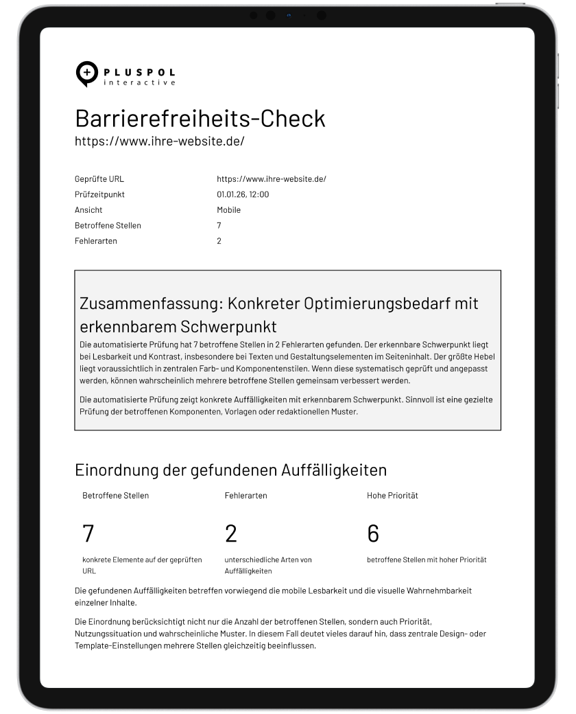 Barrierefreiheits-Check PLUSPOL interactive