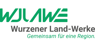 Logo der Wurzener Land-Werke mit dem Slogan "Gemeinsam für eine Region" darunter.